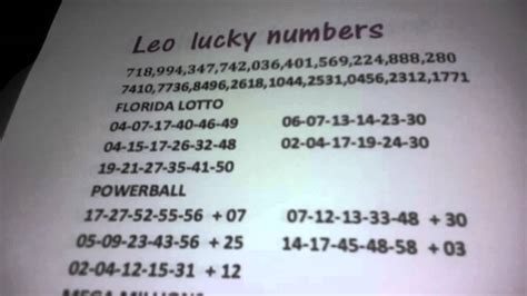 leo winning numbers today